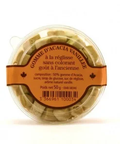 Gomme acacia vanillée à la réglisse